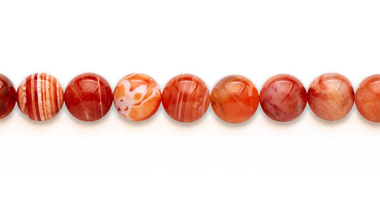 15-16 inch 16mm Orange Botswana Agate Round Plain Beads