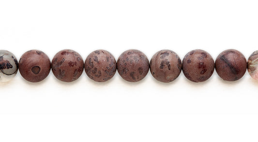 15-16 inch 16mm Red Picture Jasper Round Plain Beads