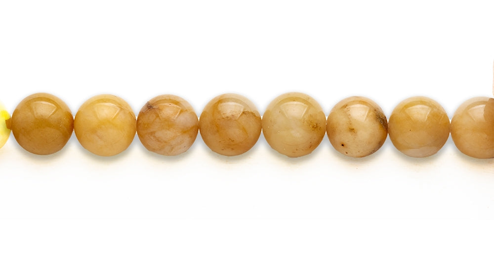 15-16 inch 16mm Yellow Jade Round Plain Beads