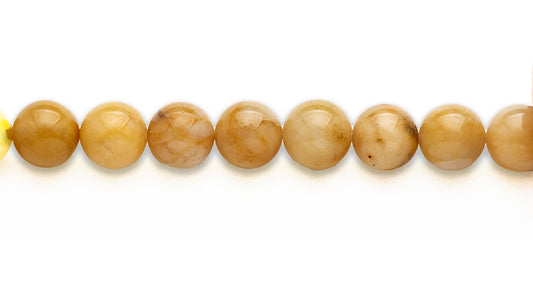 15-16 inch 16mm Yellow Jade Round Plain Beads