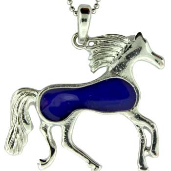 Zinc Alloy Rhodium Plated Horse Necklace