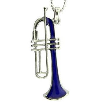 Zinc Alloy Rhodium Plated Trumpet Necklace