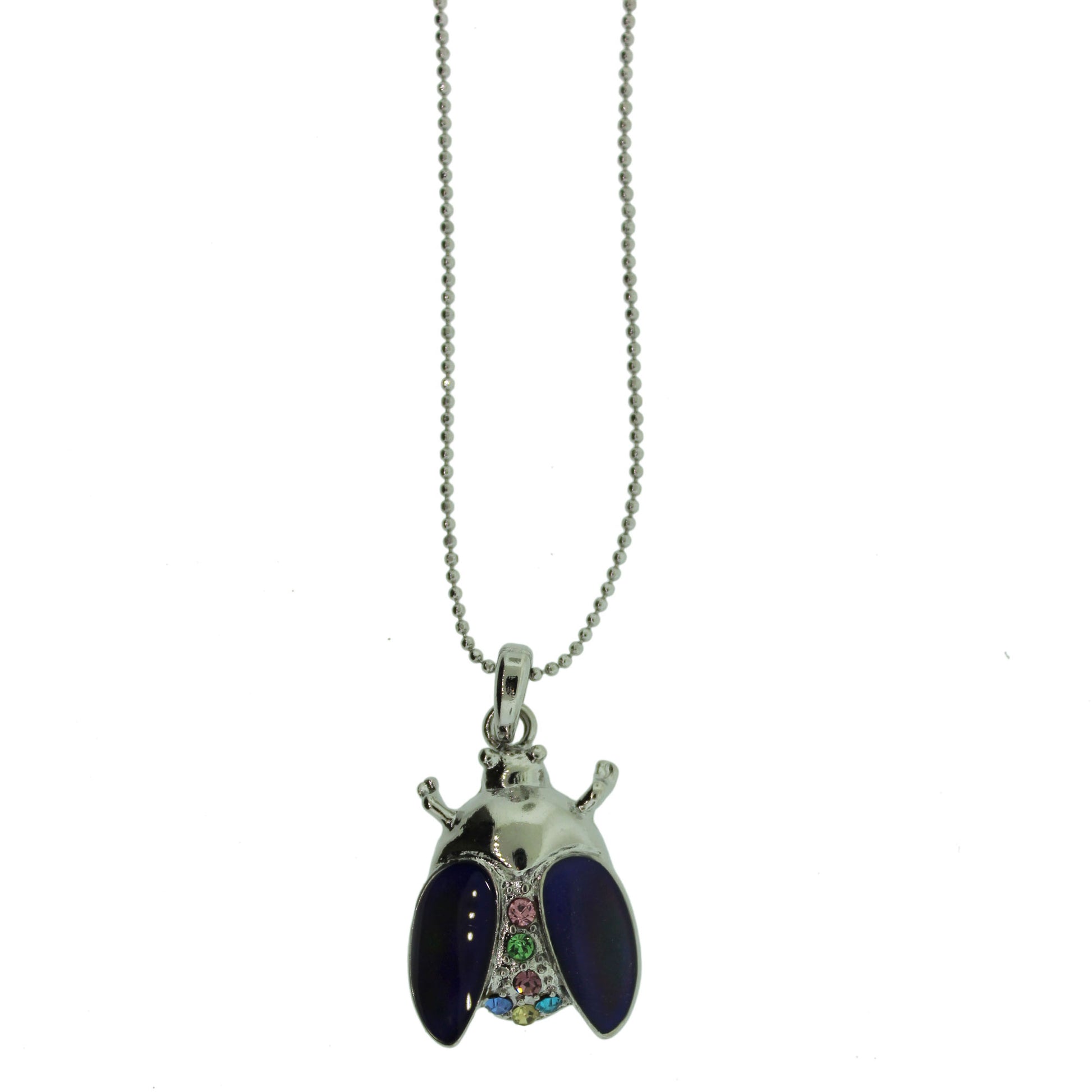 18 inch Zinc Alloy Rhodium Plated Bee Necklace