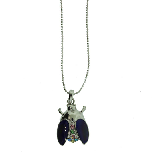 18 inch Zinc Alloy Rhodium Plated Bee Necklace