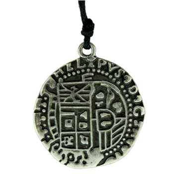 Zinc Alloy Silver Plated Coin Necklace