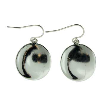 Zinc Alloy Silver Plated Round Earrings