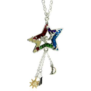 Zinc Alloy Silver Plated Star Necklace