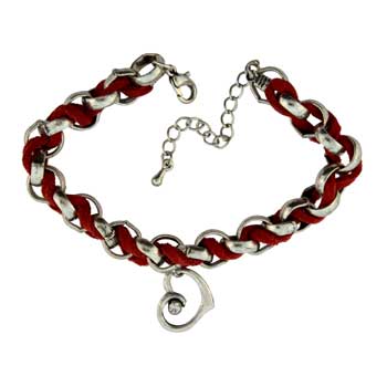Zinc Alloy Silver Plated Heart Bracelets