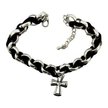 Zinc Alloy Silver Plated Cross Bracelets
