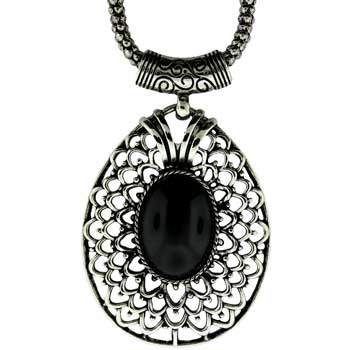 Zinc Alloy Rhodium Plated Pear Necklace
