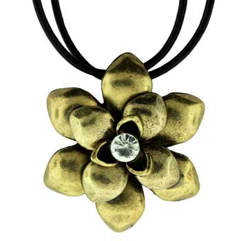 Zinc Alloy Gold Plated Flower Necklace