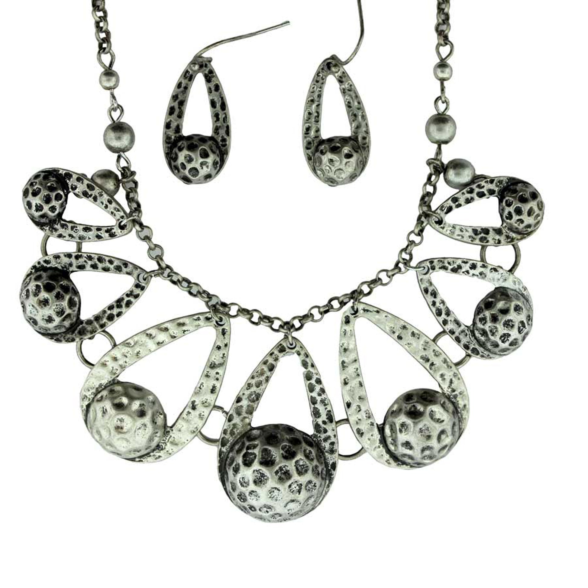 Zinc Alloy Burnished Silver Finish Pendants & Earrings