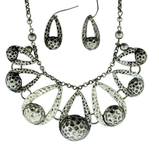 Zinc Alloy Burnished Silver Finish Pendants & Earrings