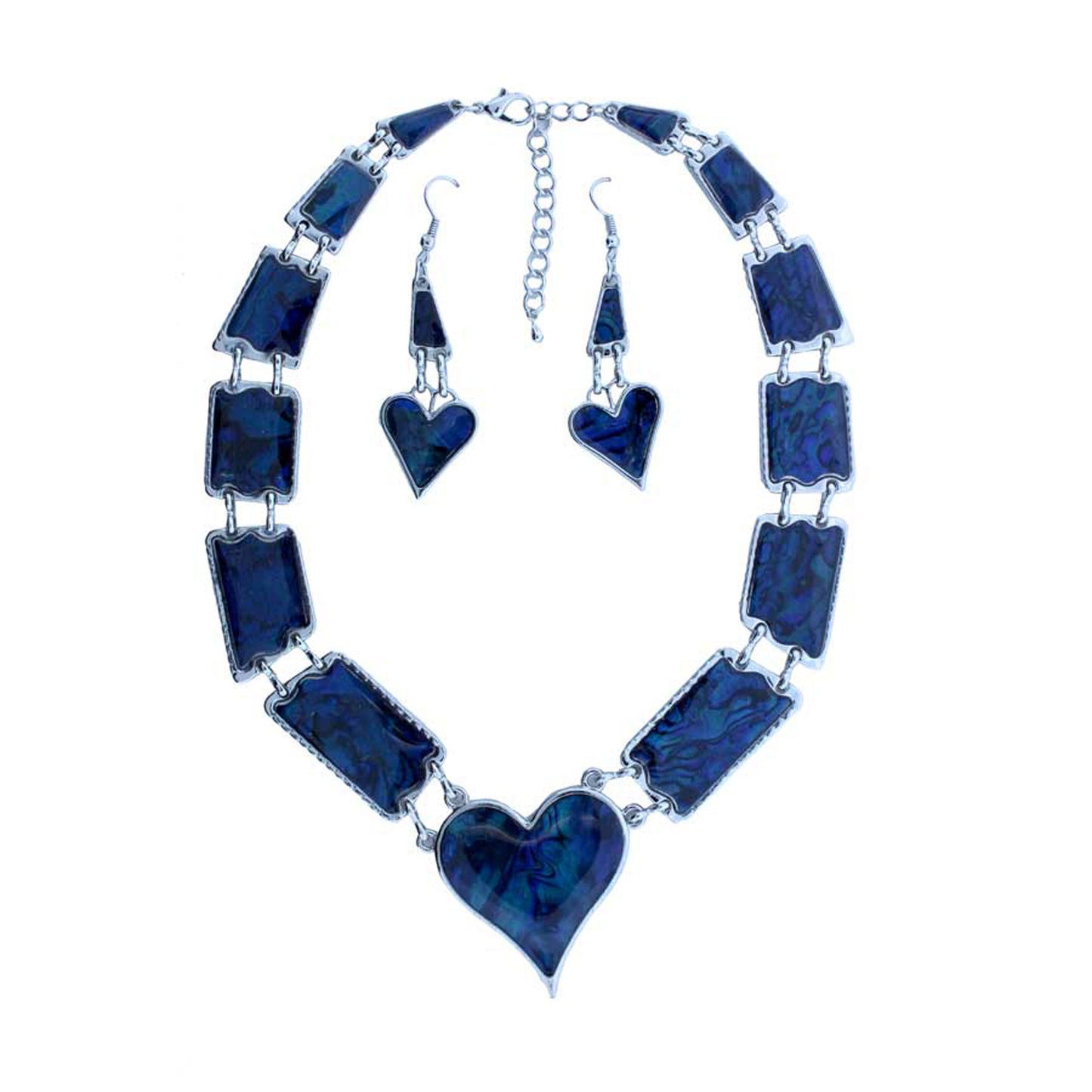 Zinc Alloy Silver Plated Heart Pendants & Earrings