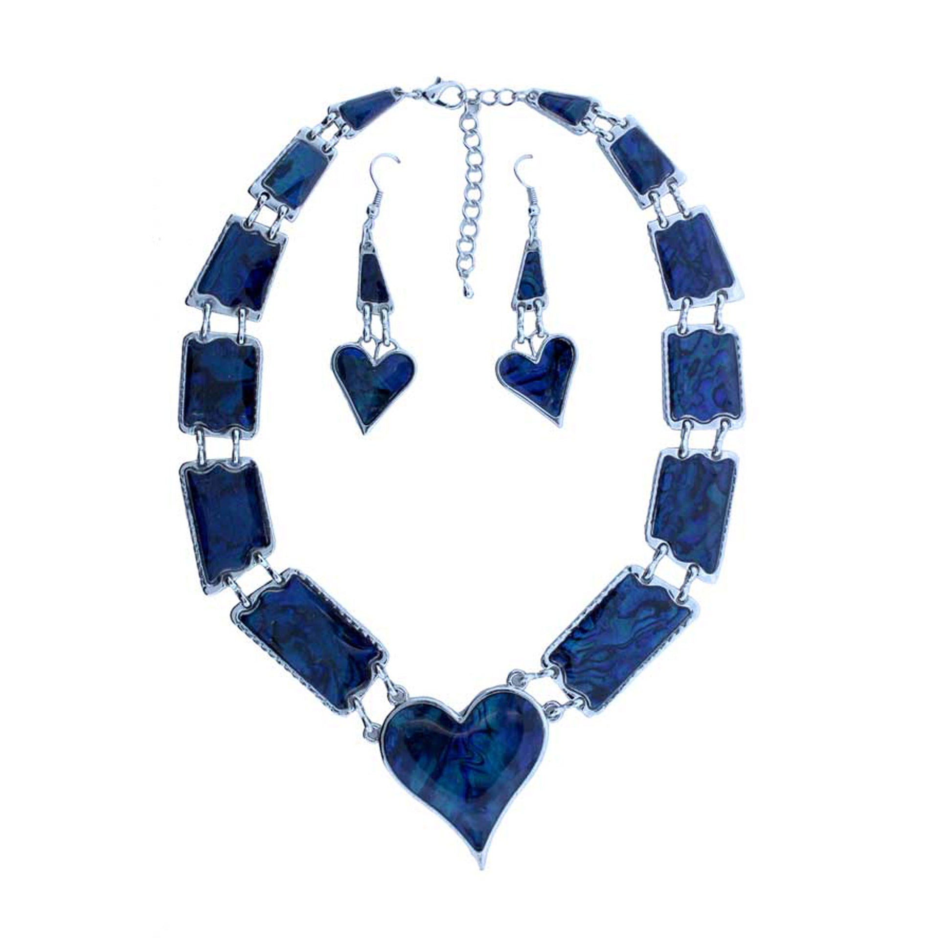 Zinc Alloy Silver Plated Heart Pendants & Earrings