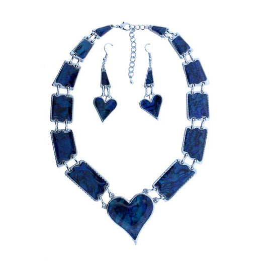 Zinc Alloy Silver Plated Heart Pendants & Earrings