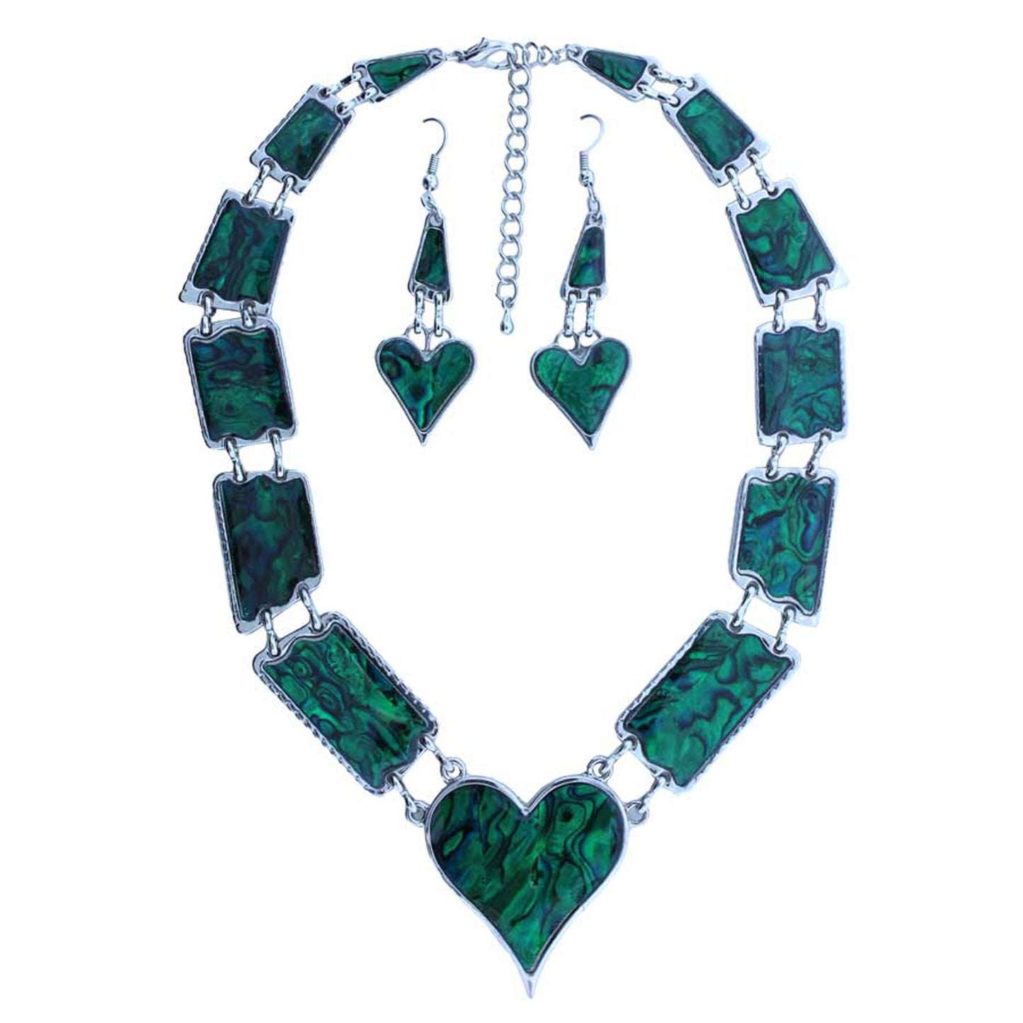 Zinc Alloy Silver Plated Heart Pendants & Earrings