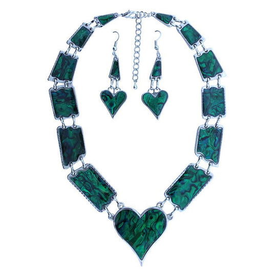 Zinc Alloy Silver Plated Heart Pendants & Earrings
