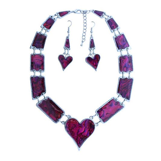 Zinc Alloy Silver Plated Heart Pendants & Earrings