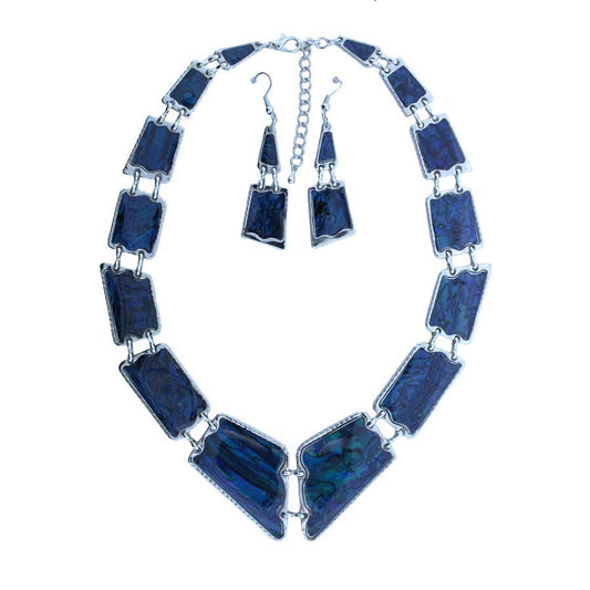 Zinc Alloy Silver Plated Rectangle Pendants & Earrings
