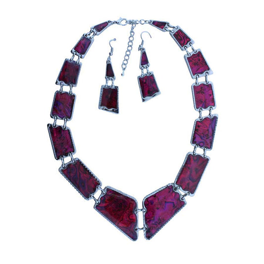 Zinc Alloy Silver Plated Rectangle Pendants & Earrings