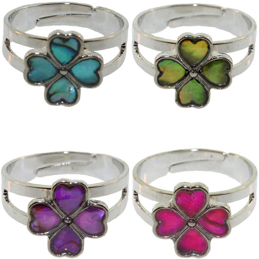 Zinc Alloy Silver Plated Clover Rings