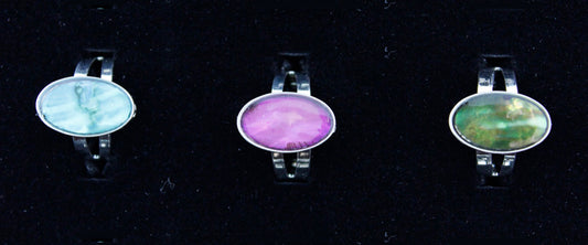 Zinc Alloy Silver Plated Oval Rings