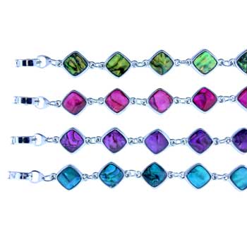 Zinc Alloy Silver Plated Square Bracelets