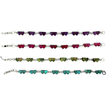 Zinc Alloy Silver Plated Double Heart Bracelets