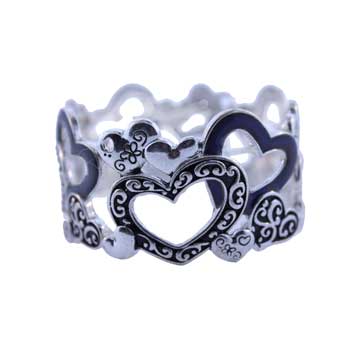 Zinc Alloy Antique Silver Finish Heart Bracelets