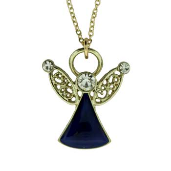 Zinc Alloy Gold Plated Angel Necklace
