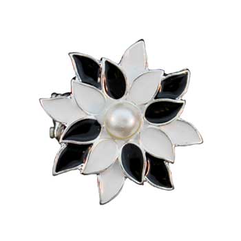 Zinc Alloy Rhodium Plated Flower Rings