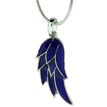 Zinc Alloy Rhodium Plated Bird Wing Necklace