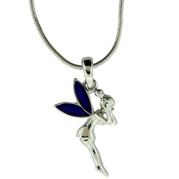 Zinc Alloy Rhodium Plated Fairy Necklace