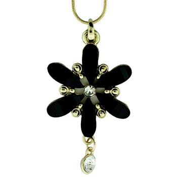 Zinc Alloy Gold Plated Flower Necklace
