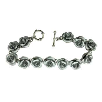 Zinc Alloy Silver Plated Flower Bracelets