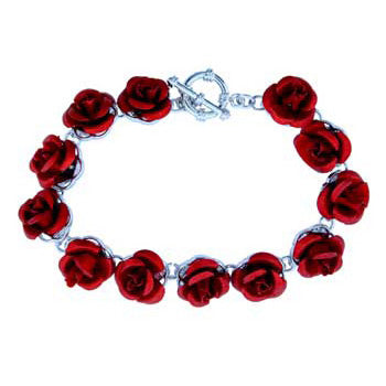 Zinc Alloy Silver Plated Flower Bracelets