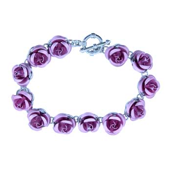 Zinc Alloy Silver Plated Flower Bracelets