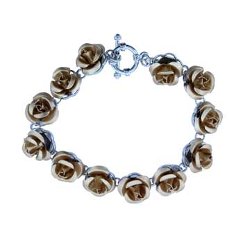 Zinc Alloy Silver Plated Flower Bracelets