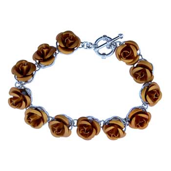 Zinc Alloy Silver Plated Flower Bracelets