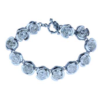 Zinc Alloy Silver Plated Flower Bracelets