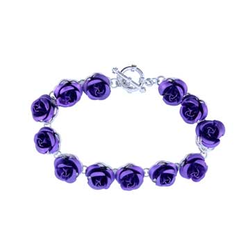 Zinc Alloy Silver Plated Flower Bracelets