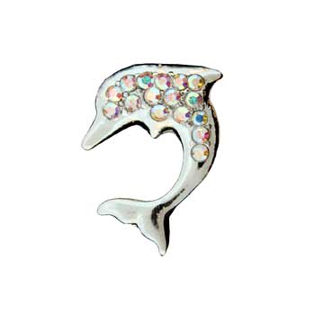 Zinc Alloy Rhodium Plated Dolphin Rings