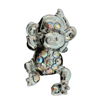 Zinc Alloy Rhodium Plated Monkey Rings