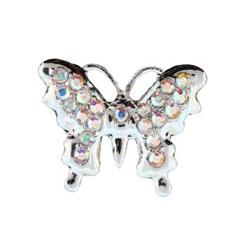 Zinc Alloy Rhodium Plated Butterlfy Rings