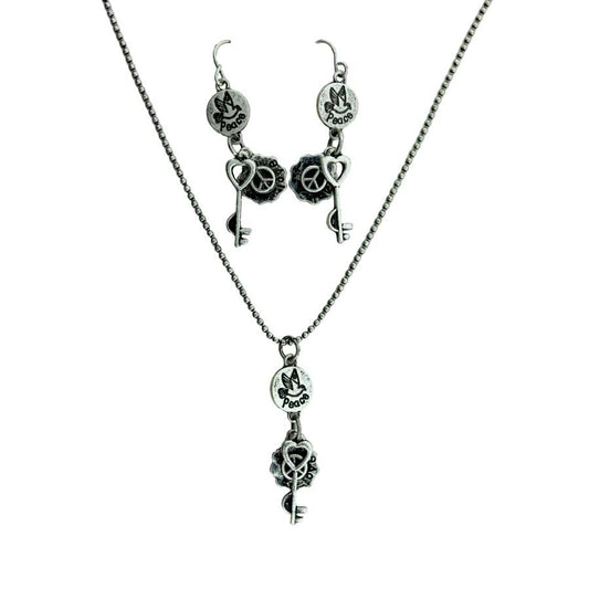Zinc Alloy Silver Plated Necklace
