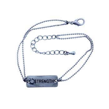 Zinc Alloy Silver Plated Rectangle Strength Bracelets