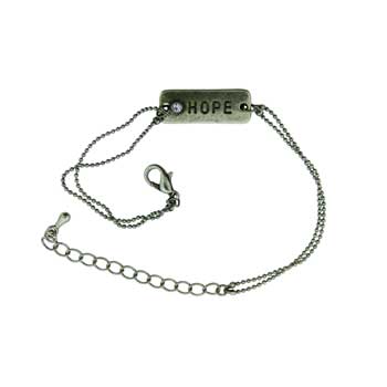 Zinc Alloy Burnished Gold Finish Rectangle Hope Bracelets