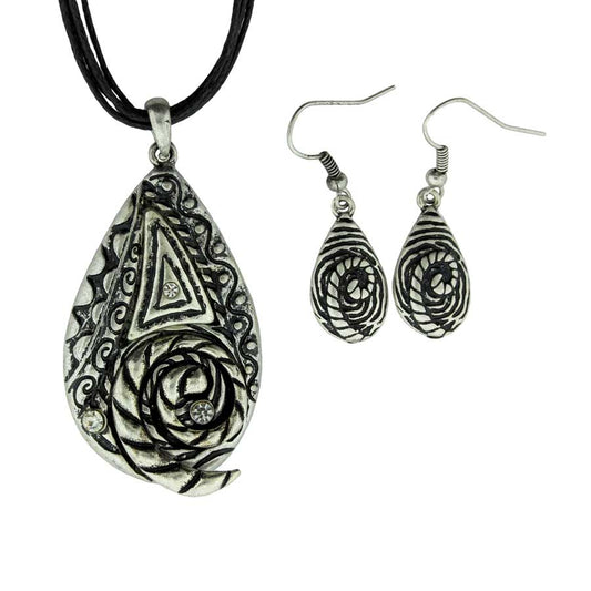 Zinc Alloy Silver Plated Pendants & Earrings set