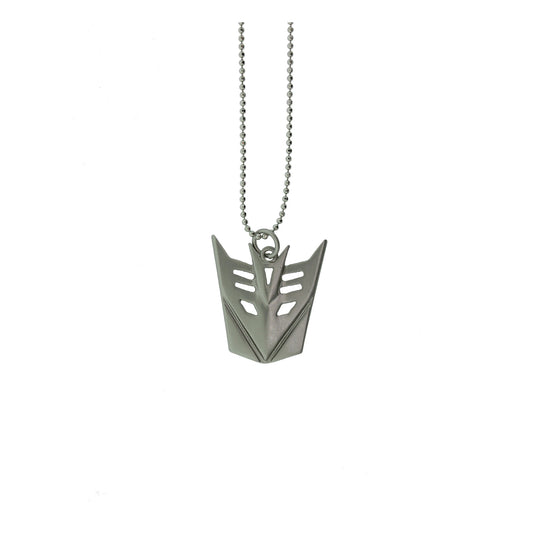 18 inch Zinc Alloy Matt. Rhodium Mask Necklace